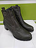 STTOPA деми зима. Розміри 36-43. Напівчоботи Казаки шкіряні. Каблук 4,5 см. 210-3643-45 Оливкові, фото 3