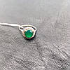 Срібне кільце  натуральний зелений агат фіанітами, фото 7