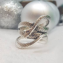 Мудра змія кільце жіноче, срібло 925, золото 585/750., фото 3