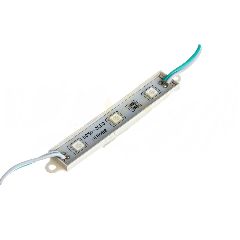 Модуль 12V зелений 3led smd5050 0.72 Вт IP65 (кластер)