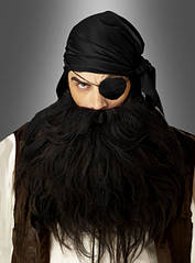 Чорна повна борода для піратів