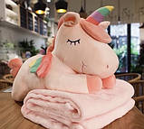 Плед іграшка єдиноріг і подушка 3в1, фото 2