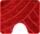 Червоний набір килимків Туреччина 3Д однотонний у ванну кімнату та туалет, фото 5