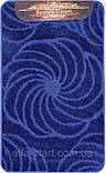 Синій набір килимків Туреччина 3Д однотонний у ванну кімнату та туалет, фото 4