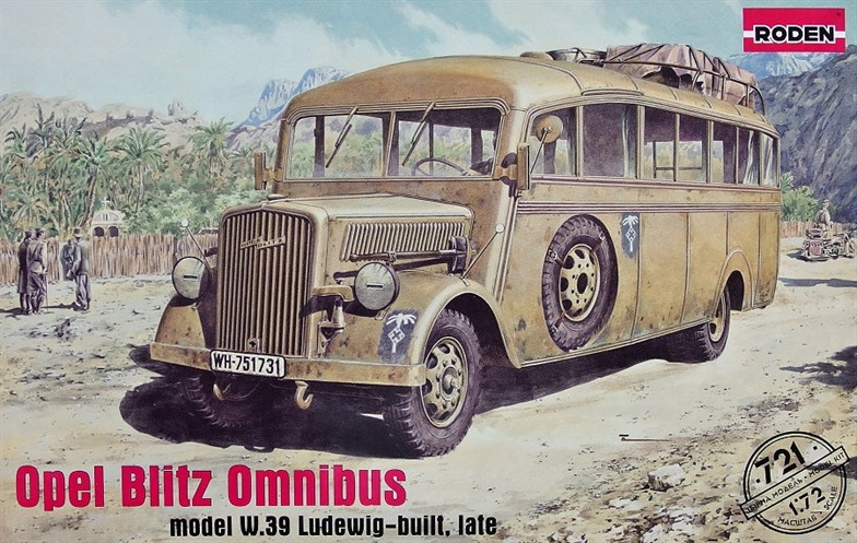 Пластикова модель 1/72 Roden 721 Німецький автобус Opel Blitz Omnibus model W.39 Ludewig (late)