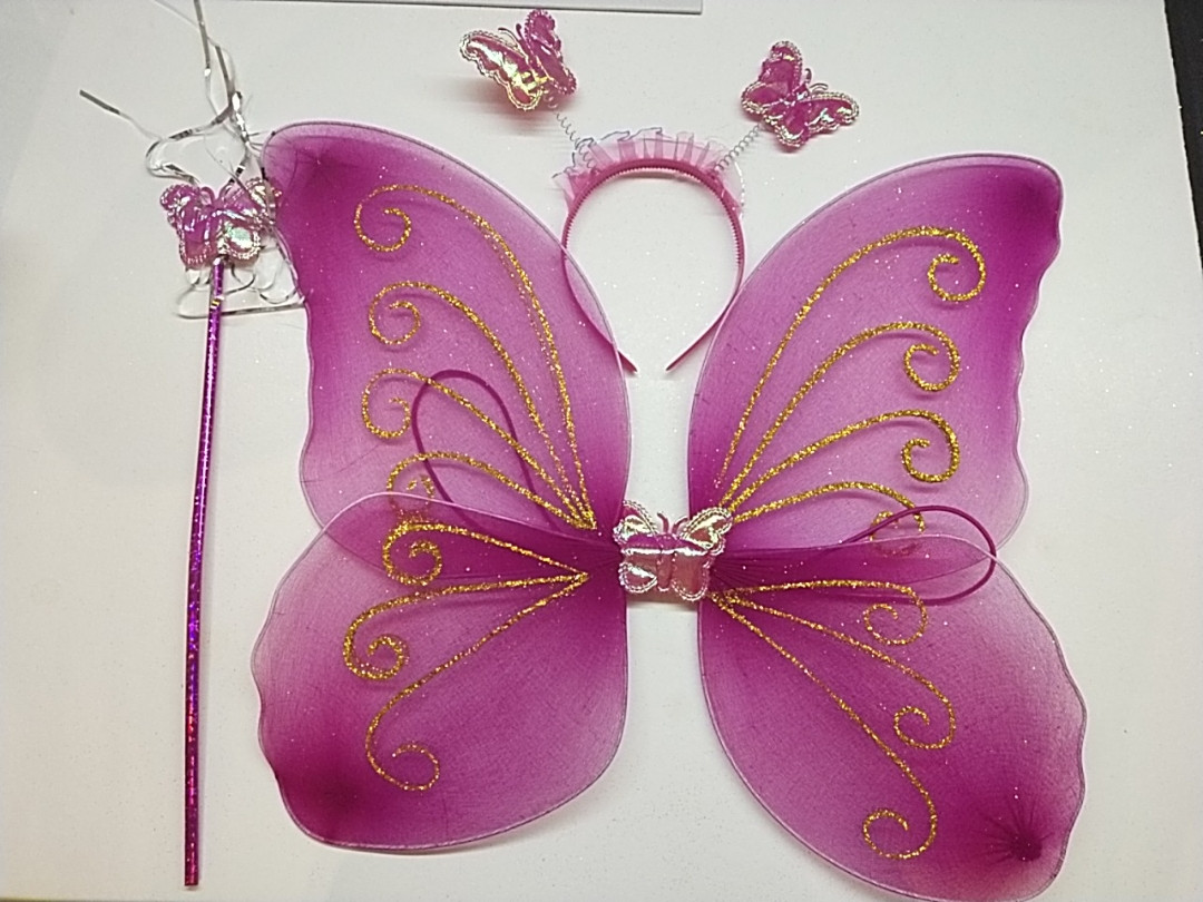 Набір новорічні крила рожеві феї в наборі з чарівною паличкою і обручем.