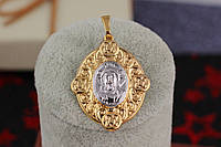 Ладанка Xuping Jewelry овальная с волнистой окантовкой Иисус 3,5 см комбинированная