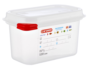 Контейнер с крышкой прямоугольный GN 1/9 17.6х10.8х10см/1000мл из полипропилена Araven