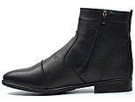 Черевики зимові шкіряні челсі чорні чоловіче взуття великих розмірів Rosso Avangard Danni Style Black BS, фото 3