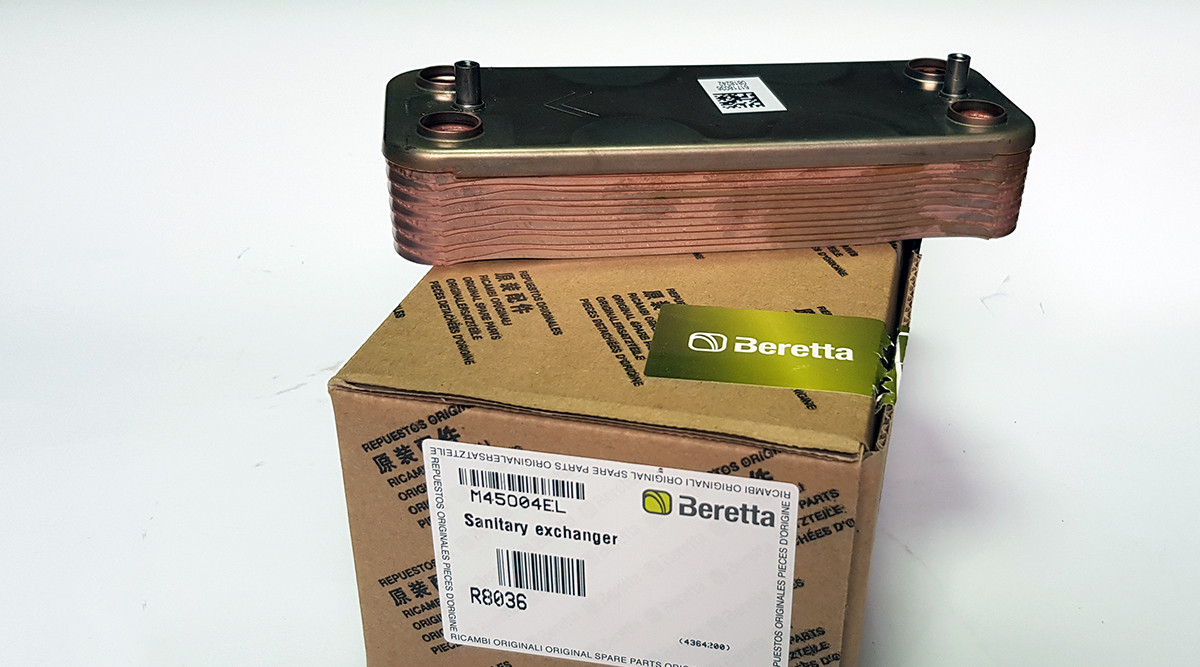 Вторинний теплообмінник на газовий котел Beretta CITY, Super Exclusive CAI/CSI, Mynute, Idra Exclusive R8036