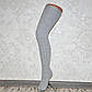 Світло-сірі жіночі гольфи довгі 70 см, гетри з носком, фото 5