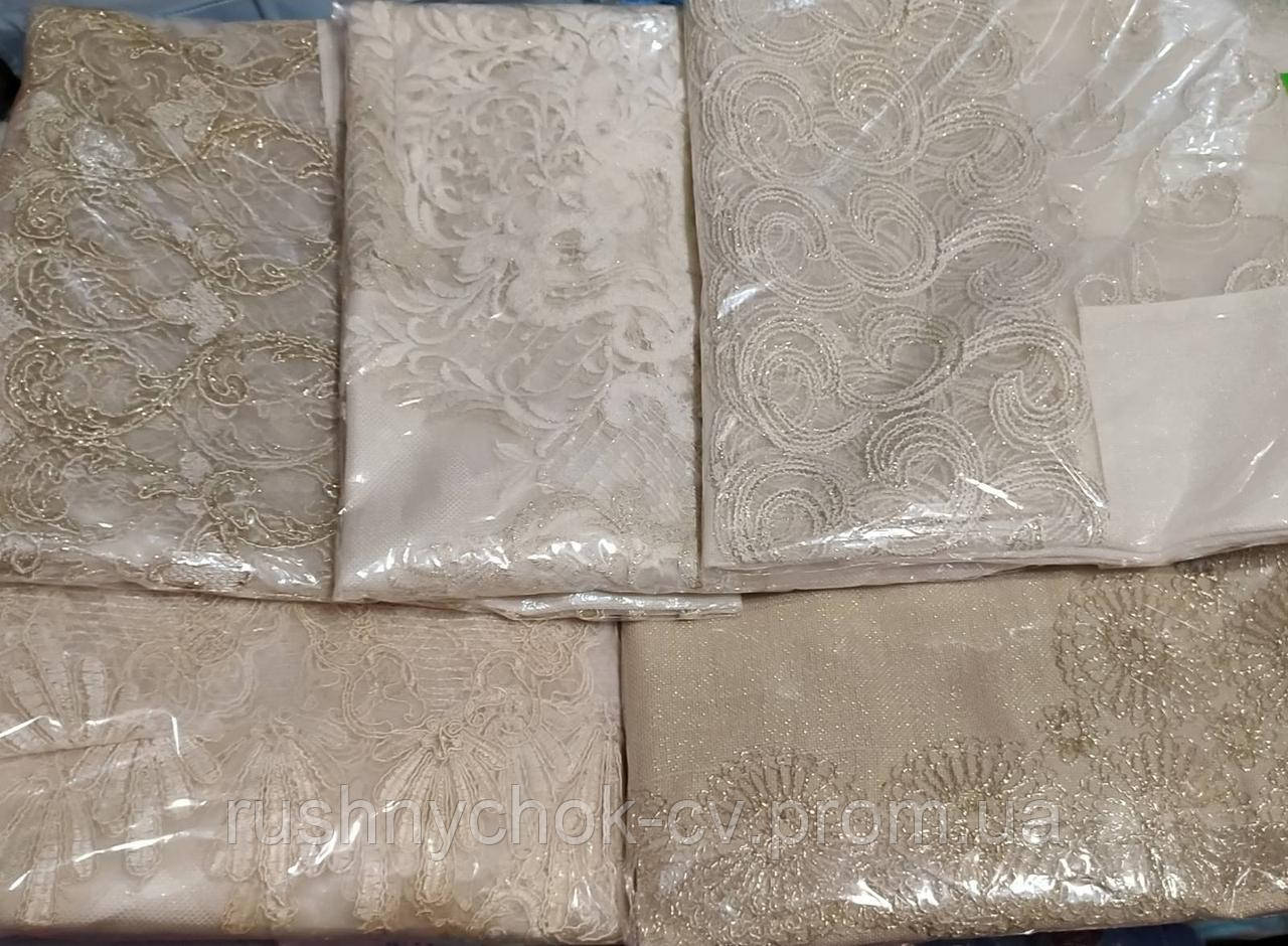 Скатертина 150*220 см. тканина з мереживом