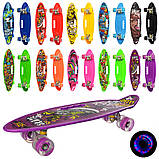 Скейт (пінні борд) Penny board (колеса світяться) САЛАТОВИЙ арт. 0461-2, фото 3