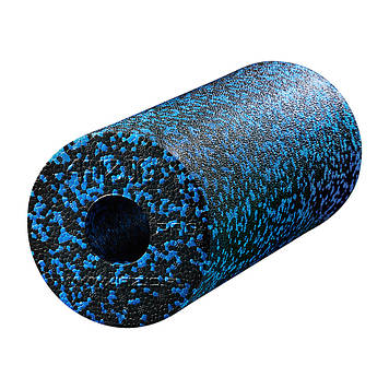 Валик для йоги масажний ролик гладкий 33 x 14 см Black Blue