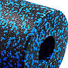 Валик для йоги масажний ролик гладкий 33 x 14 см Black Blue, фото 3
