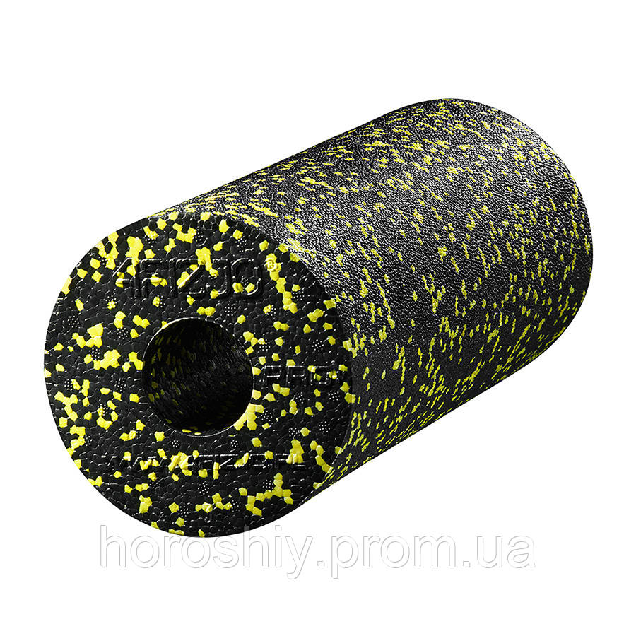 Валик для йоги масажний ролик гладкий 33 x 14 см Black Yellow