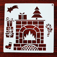 Новорічний трафарет із пластику 13 на 13 см сірий