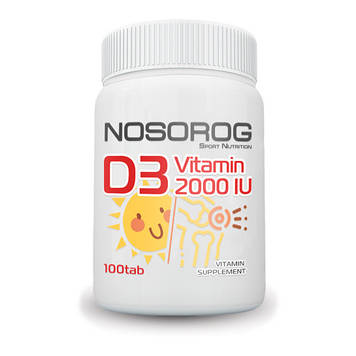 Вітаміни Vitamin D3 Носоріг / Nosorig Nutrition 2000 IU 100 tab