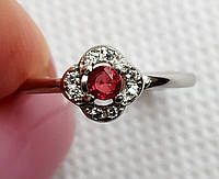 Миниатюрное кольцо с натуральным рубином Сонгеа 0.17 ct Размер 16.5