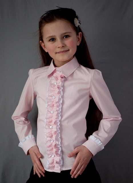 Шкільна нарядна блузка "Світ блуз" мод. 2050 рожева