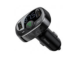 FM-модулятор Baseus T-Typed Bluetooth MP3 Charger with Car Holder Black (CCTM-01)