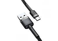 Кабель Baseus Cafule Cable USB for Type-C 3A 1м Black (CATKLF-BG1) для зарядки и передачи данных