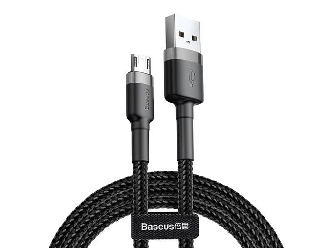 Кабель Baseus cafule cable USB for micro 2.4a 1m Grey/Black (CAMKLF-BG1)