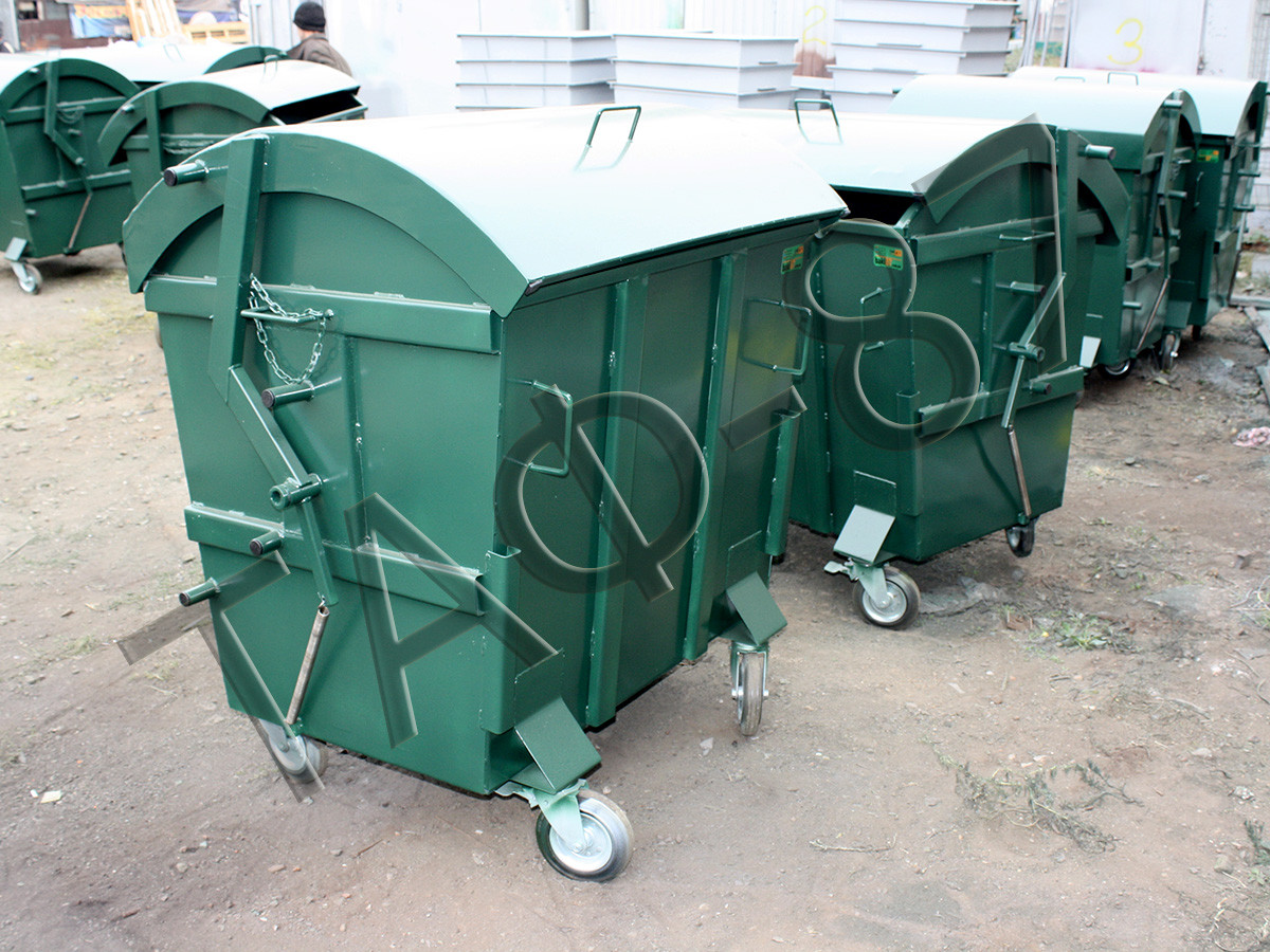 Евроконтейнер для мусора 1,1 м.куб., 2 мм в эмали - фото 5 - id-p93926844