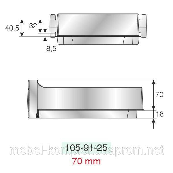 Ограничитель прямоугольный для сифона 70 мм антрацит Mesan 105-91-25 - фото 2 - id-p1305374936
