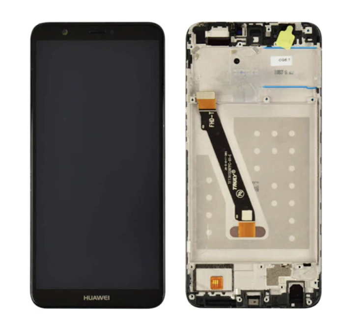 Дисплей (екран) для Huawei P Smart (FIG-L31/FIG-LX1)/Enjoy 7s + тачскрін, чорний, з передньою панеллю, оригінал