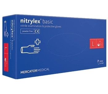 Рукавички нітрилові сині Mercator Medical L 100 шт