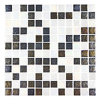 Мозаїка АкваМо мікс біло-чорний White & Grey Matt 31.7х31.7 скляна для ванни, душової, басейну за 1 ШТ