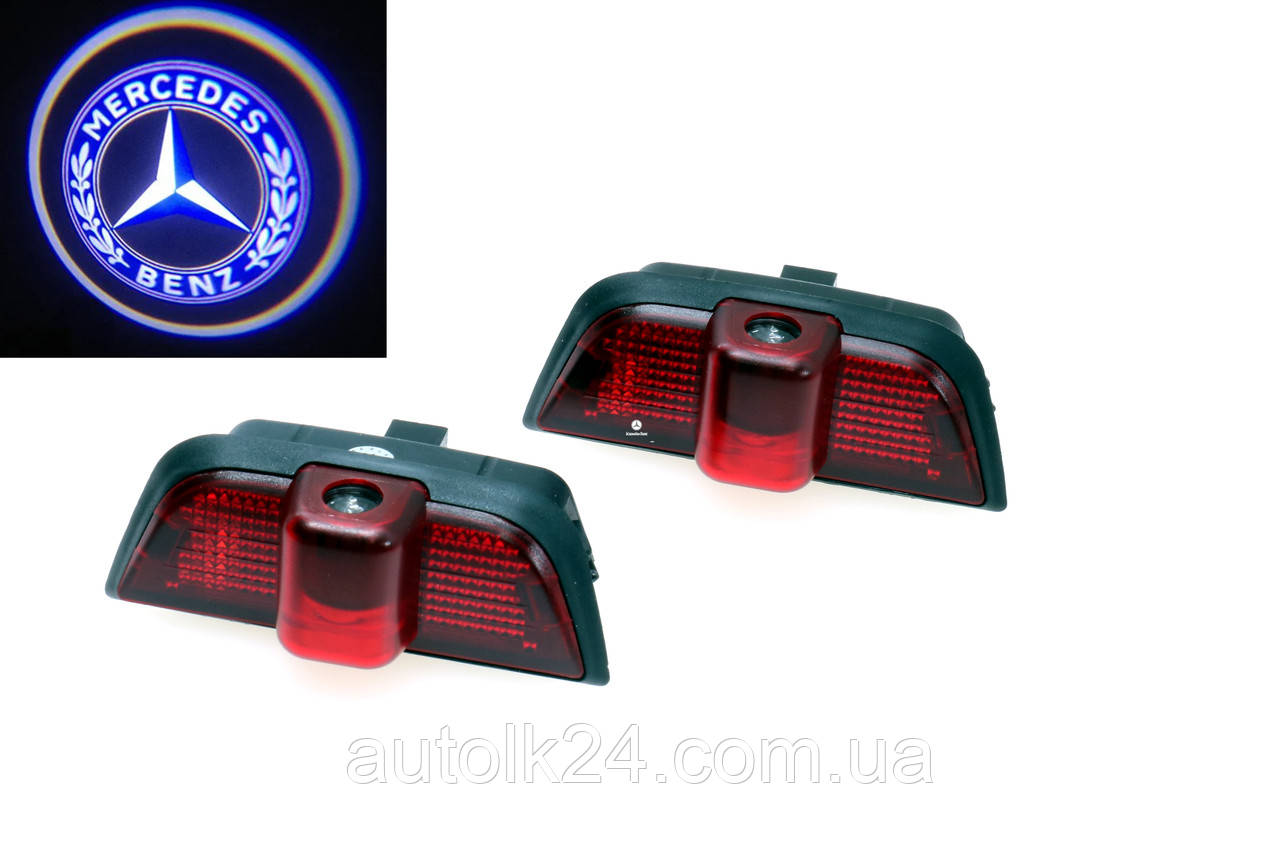 Штатна Led підсвітка двері з логотипом MERCEDES C-class