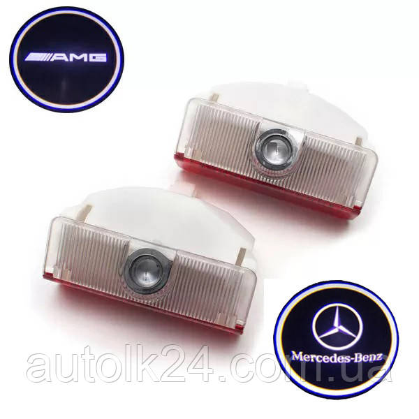 Штатна Led підсвітка двері з логотипом MERCEDES, GLK,  A-B Class