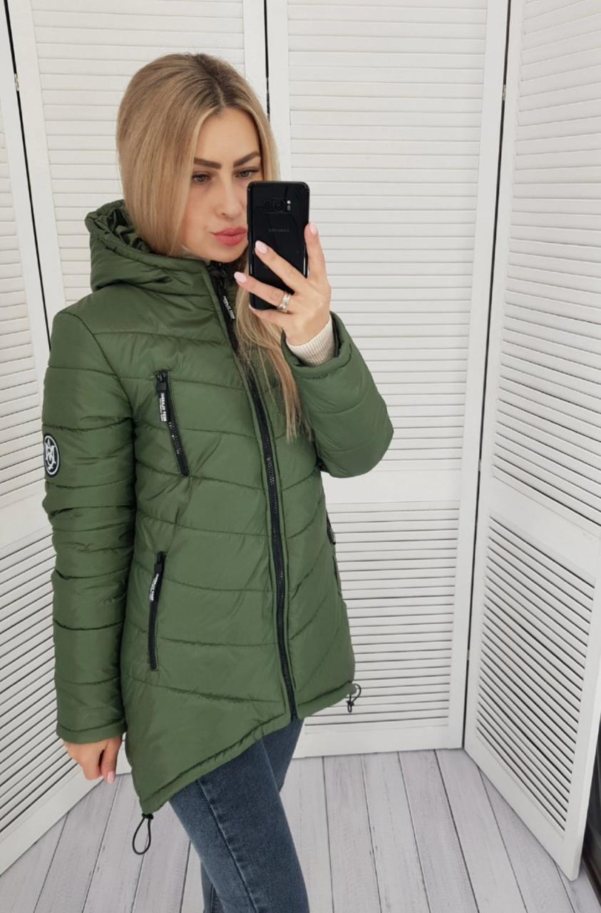 Стильна куртка парку, є великі розміри, арт. 300, колір хакі