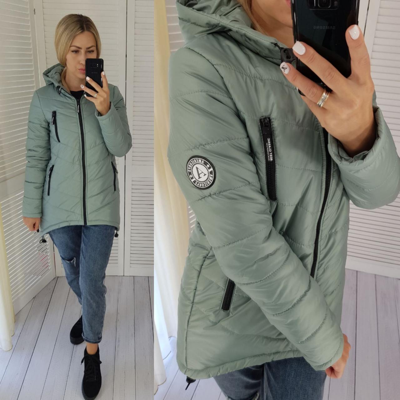 Стильна куртка парку, є великі розміри, арт. 300, колір шавлії