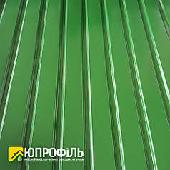 Профнастил стіновий ПС10 для забору Зелений RAL 6002 глянець 0.45 мм Словаччина