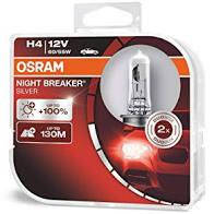 Лампа фары H4 12V 60/55W P43t NIGHT BREAKER SILVER (+100) компл (OSRAM)