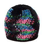 Жіночий зимовий комплект шапка та шарф Аметист (Ametyst), ТМ Loman, колір чорний із рожевим, розмір 55-57, фото 2