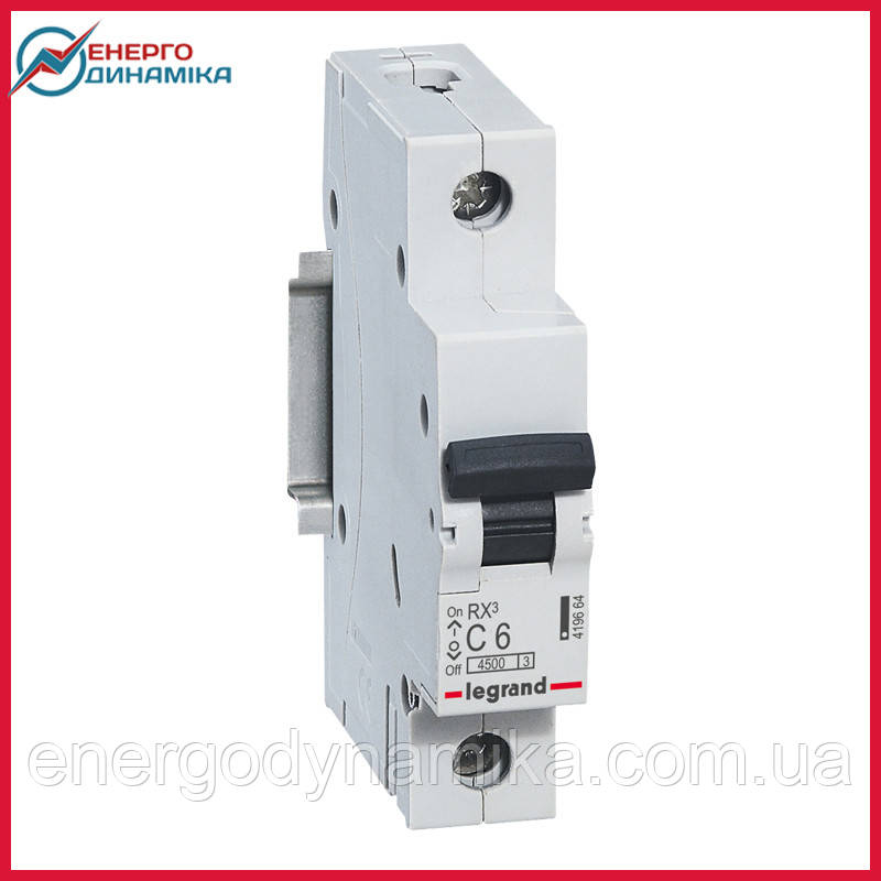 Автоматичний вимикач Legrand RX3 6А 1п C 4.5 кА