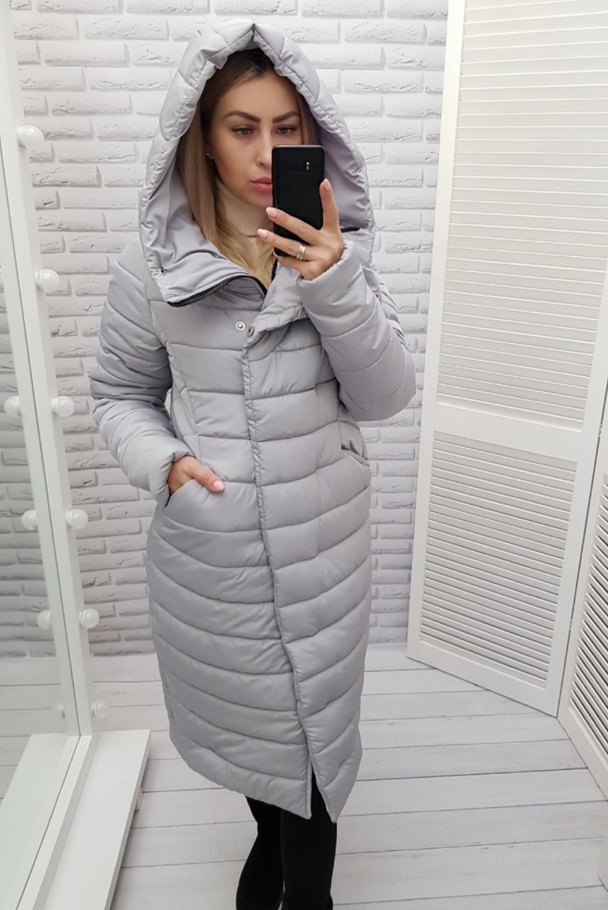 Пальто зимове жіноче арт. 180, світло-сірий, фото 1