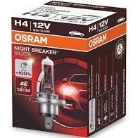 Лампа фары H4 12V 60/55W P43t NIGHT BREAKER SILVER (+100) (OSRAM)