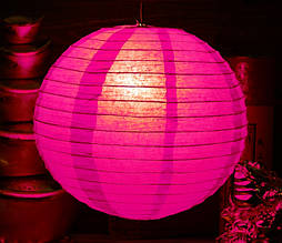 Фонтар паперової кулі темно-розовий (d = 30 см)