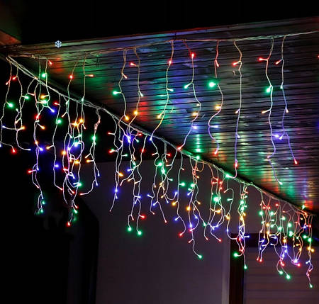 Гірлянда бахрома вулична зовнішня Springos 12 м 300 LED різнобарвна, фото 1