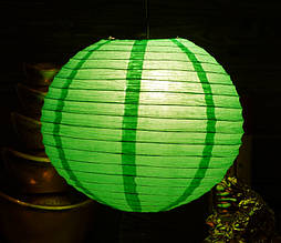 Ліхтарик паперової кулі зелений (d = 35 см)