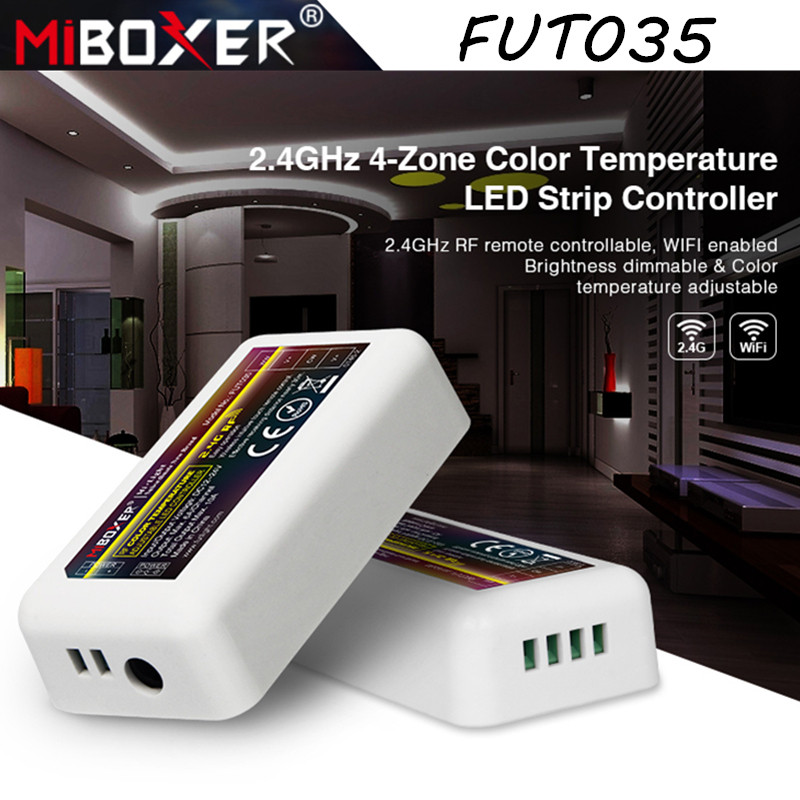2.4G-димер-контролер ССТ Miboxer Mi-light FUT035 10 А для світлодіодних стрічок. Для 4 зонних пультів