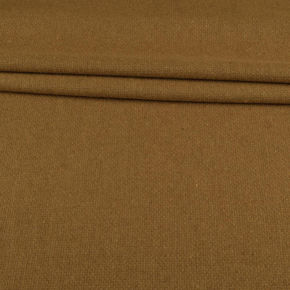 Рогожка костюмна вовняна гірчично-бежева ш.145