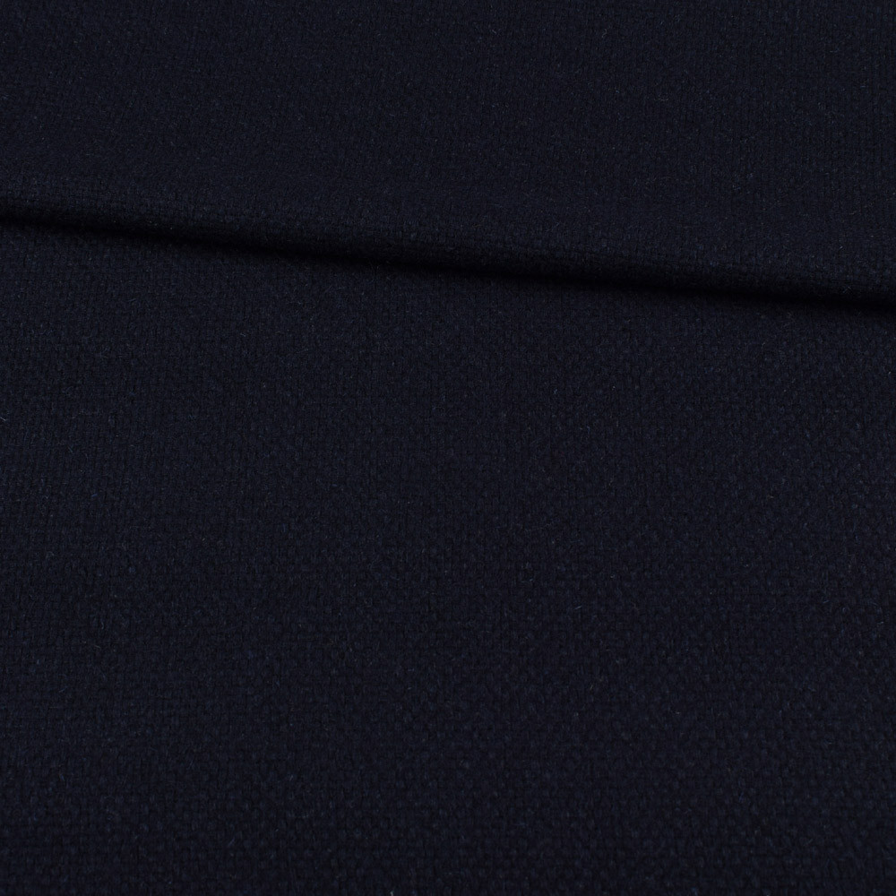 Рогожка костюмна вовняна синя темна ш.145