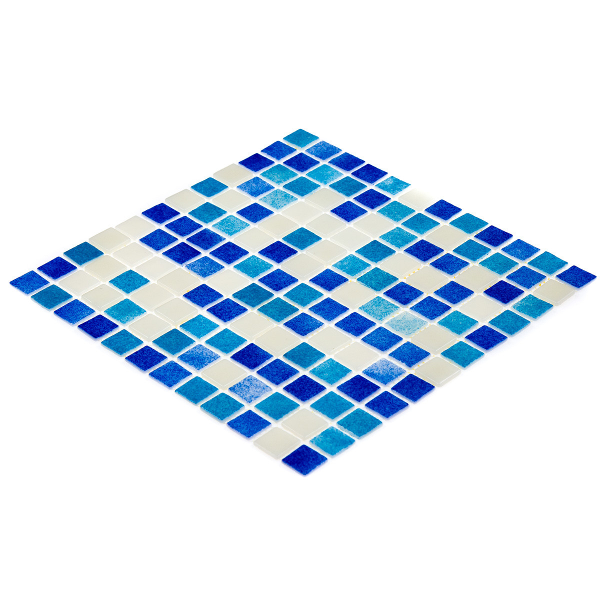Мозаїка АкваМо блакитний мікс  MX25-1/01-2/02/03 31.7x31.7 скляна для ванни, душової, кухні, хамама, басейну