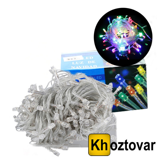 Новорічна гірлянда XMas LED 100 M-1 ⁇ Прозорий дріт ⁇ 100 ламп